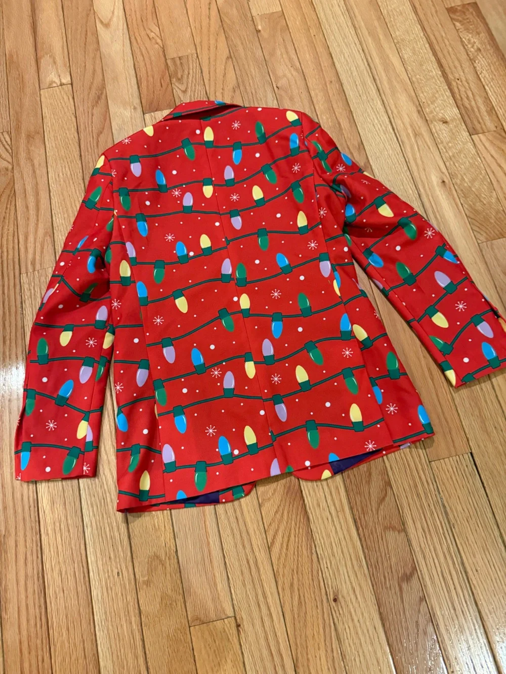 OppoSuits Red Holiday Light Print Blazer 8-10Y